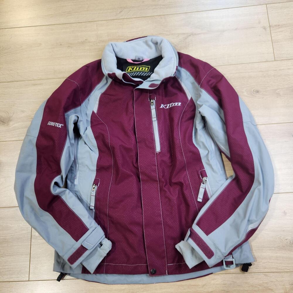 Klim Alpine Parka Jacket Womens Small Red Gray Gore-Tex 3M Scotchlite Snow